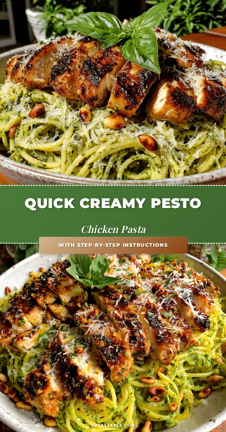creamy pesto pasta with chicken recipe