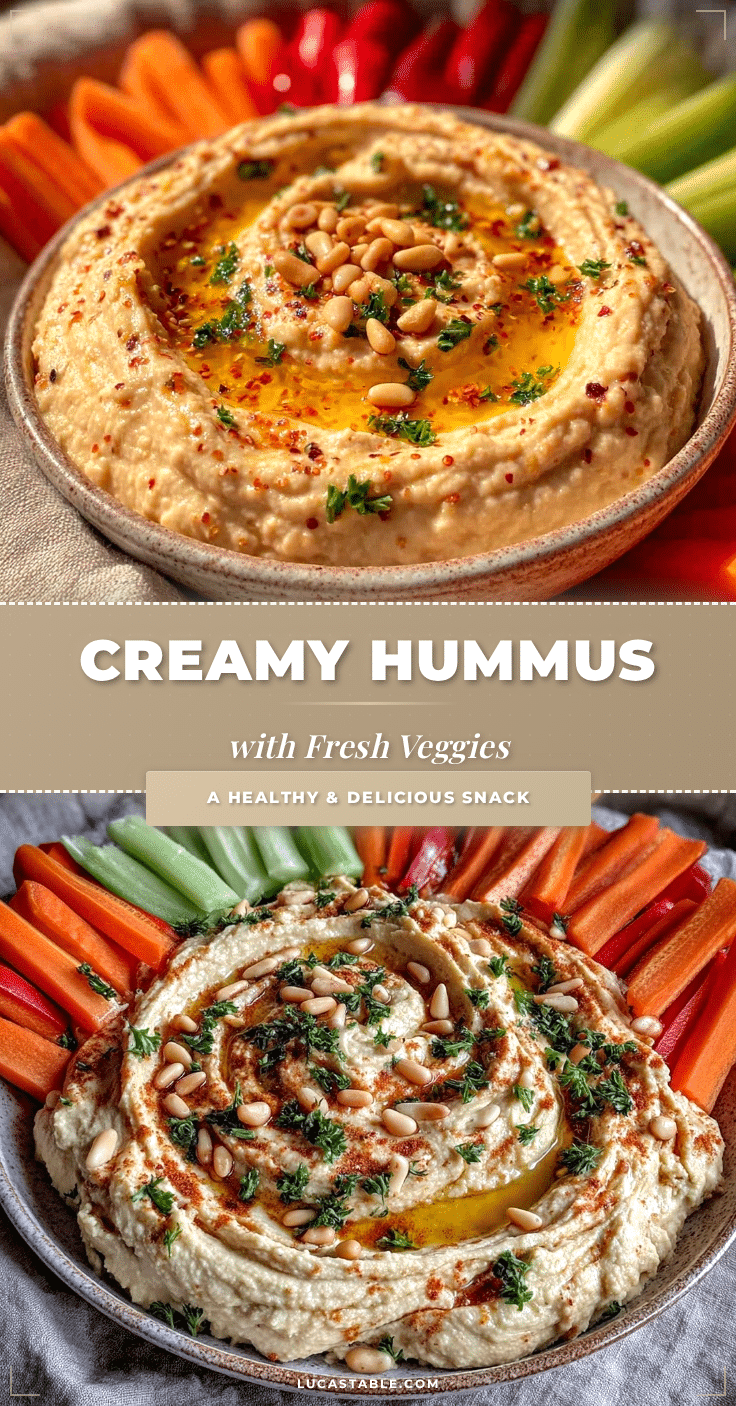 fresh hummus with veggies recipe
