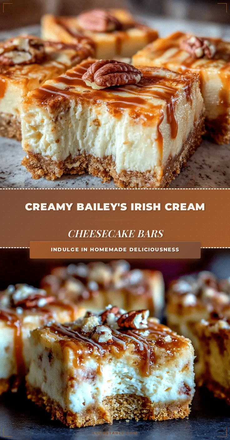 Baileys Irish Cream cheesecake bars recipe