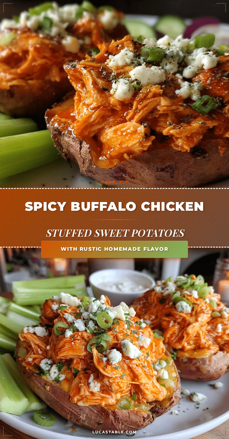 buffalo chicken stuffed sweet potatoes recipe