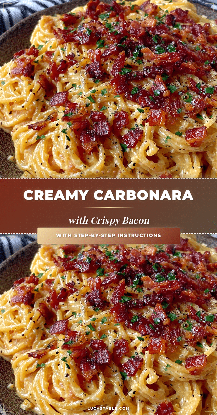 creamy carbonara with crispy bacon recipe