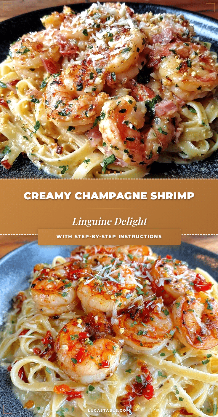 creamy champagne shrimp linguine recipe