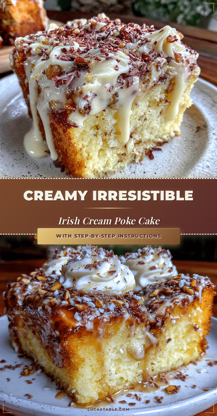 Creamy Irish Cream Poke Cake recipe