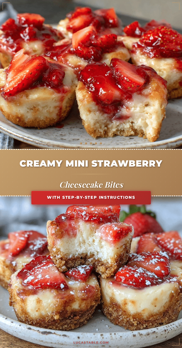 creamy mini strawberry cheesecake bites recipe