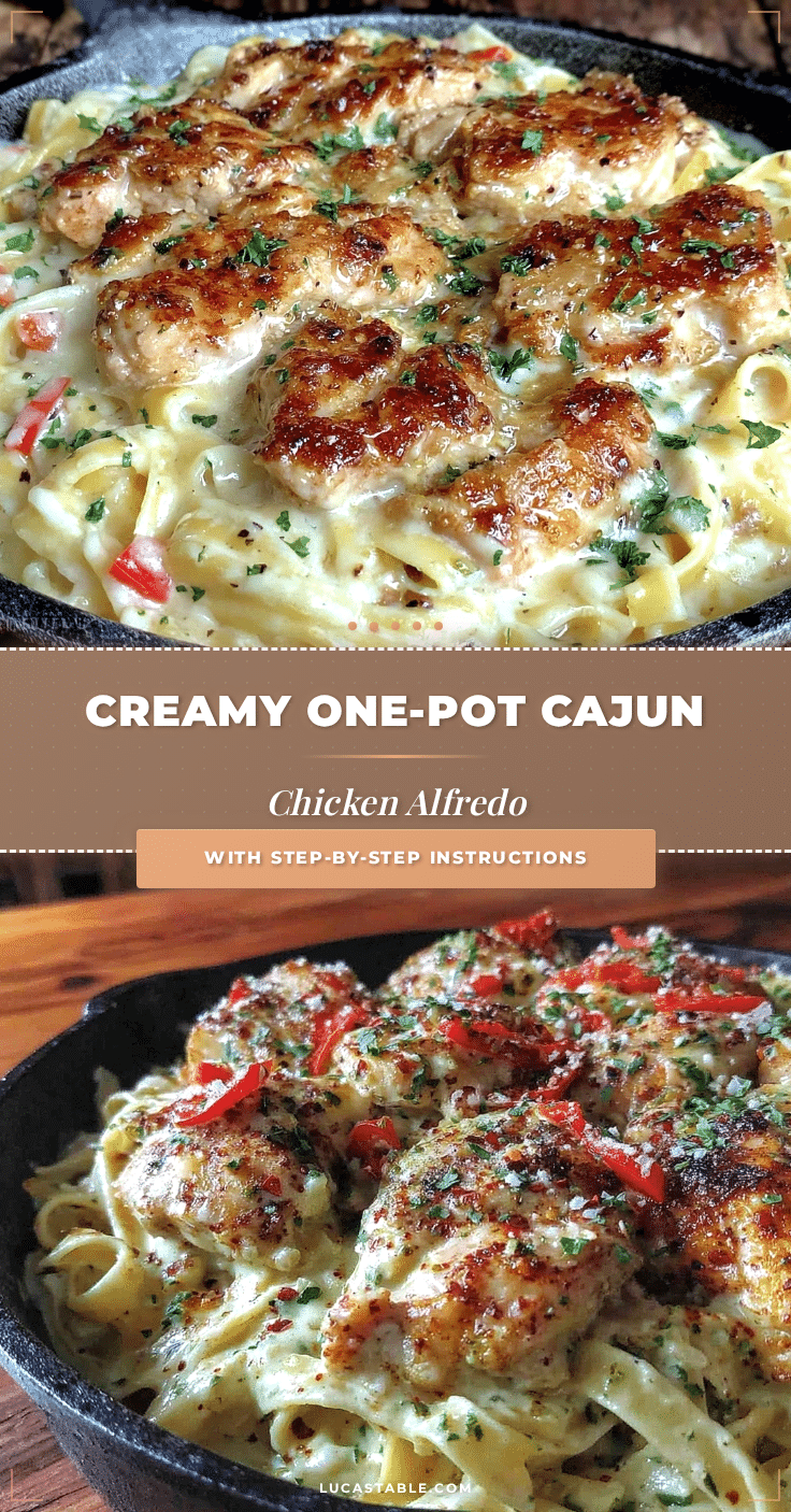 creamy one-pot Cajun chicken Alfredo recipe