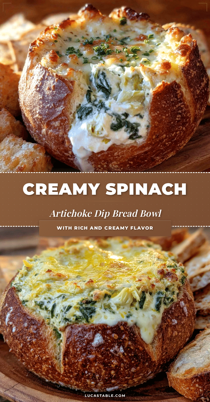 creamy spinach and artichoke dip bread bowl recipe