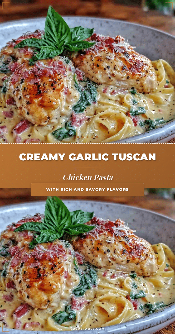Creamy Tuscan Chicken Pasta recipe