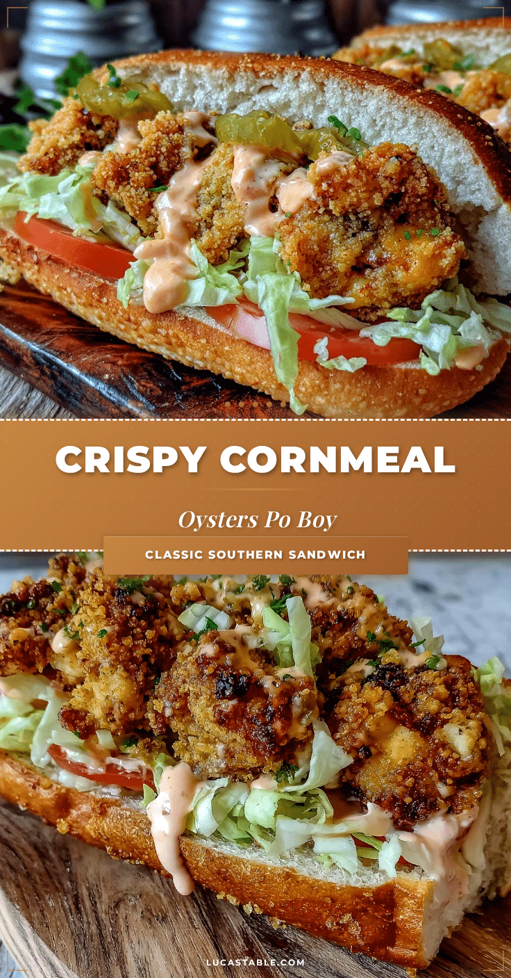 crispy cornmeal-crusted oysters po boy sandwich recipe