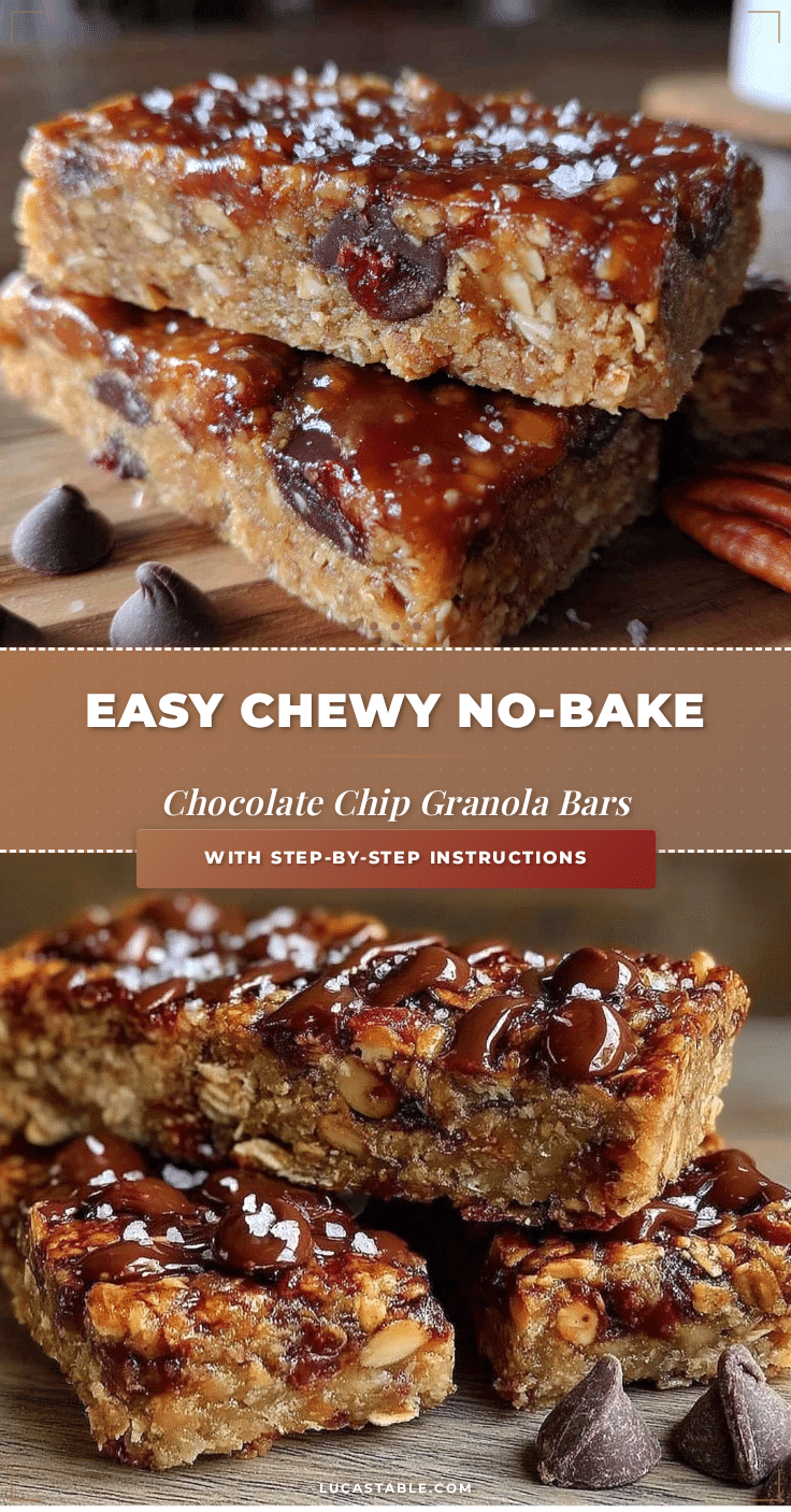 easy chewy no-bake chocolate chip granola bars recipe