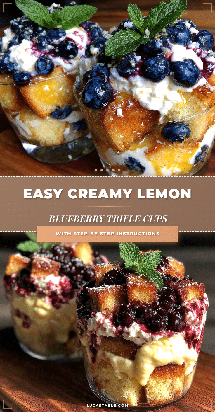 easy creamy lemon blueberry trifle cups recipe