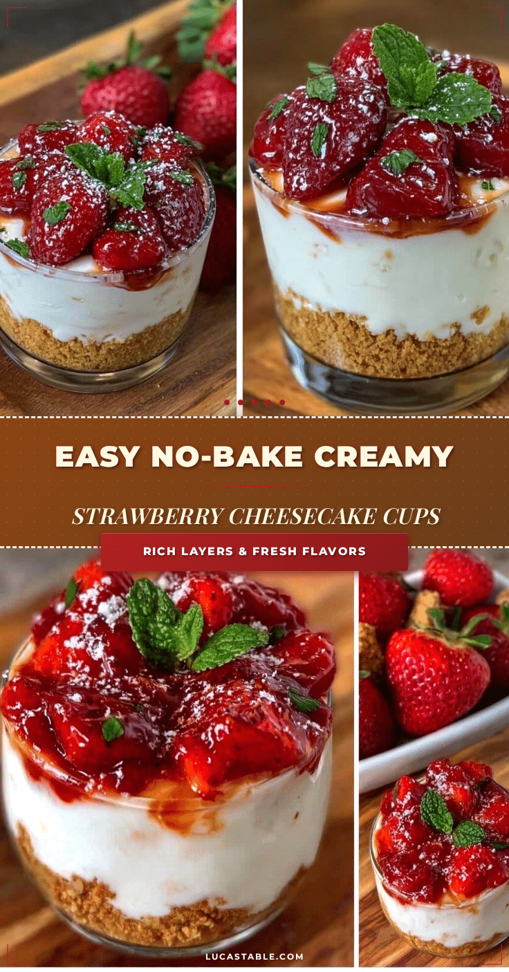 easy no-bake strawberry cheesecake cups recipe