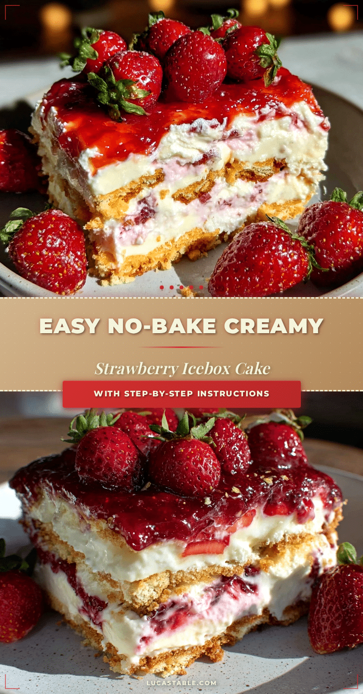 Easy No-Bake Strawberry Icebox Cake recipe