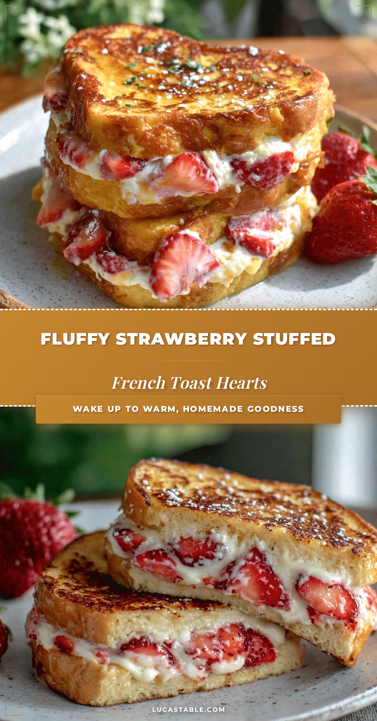 fluffy strawberry stuffed french toast hearts recipe