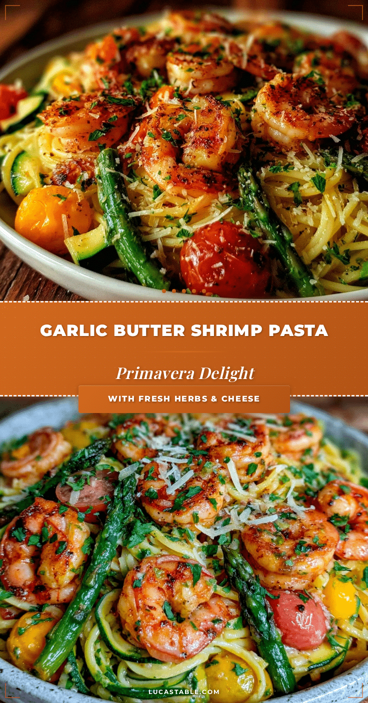 fresh garlic butter shrimp pasta primavera recipe