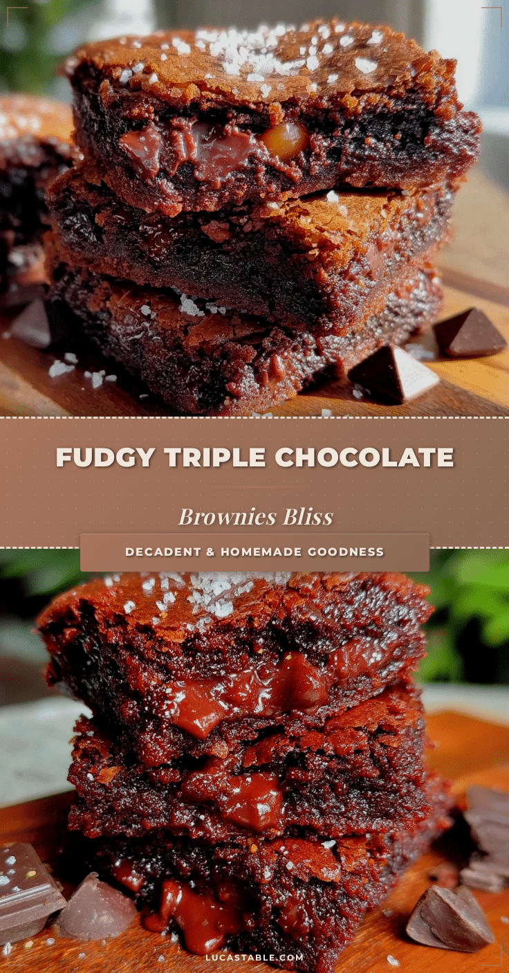 fudgy triple chocolate brownies recipe