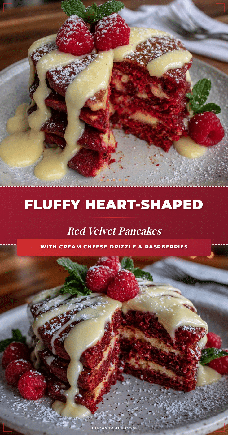 heart-shaped red velvet pancakes recipe