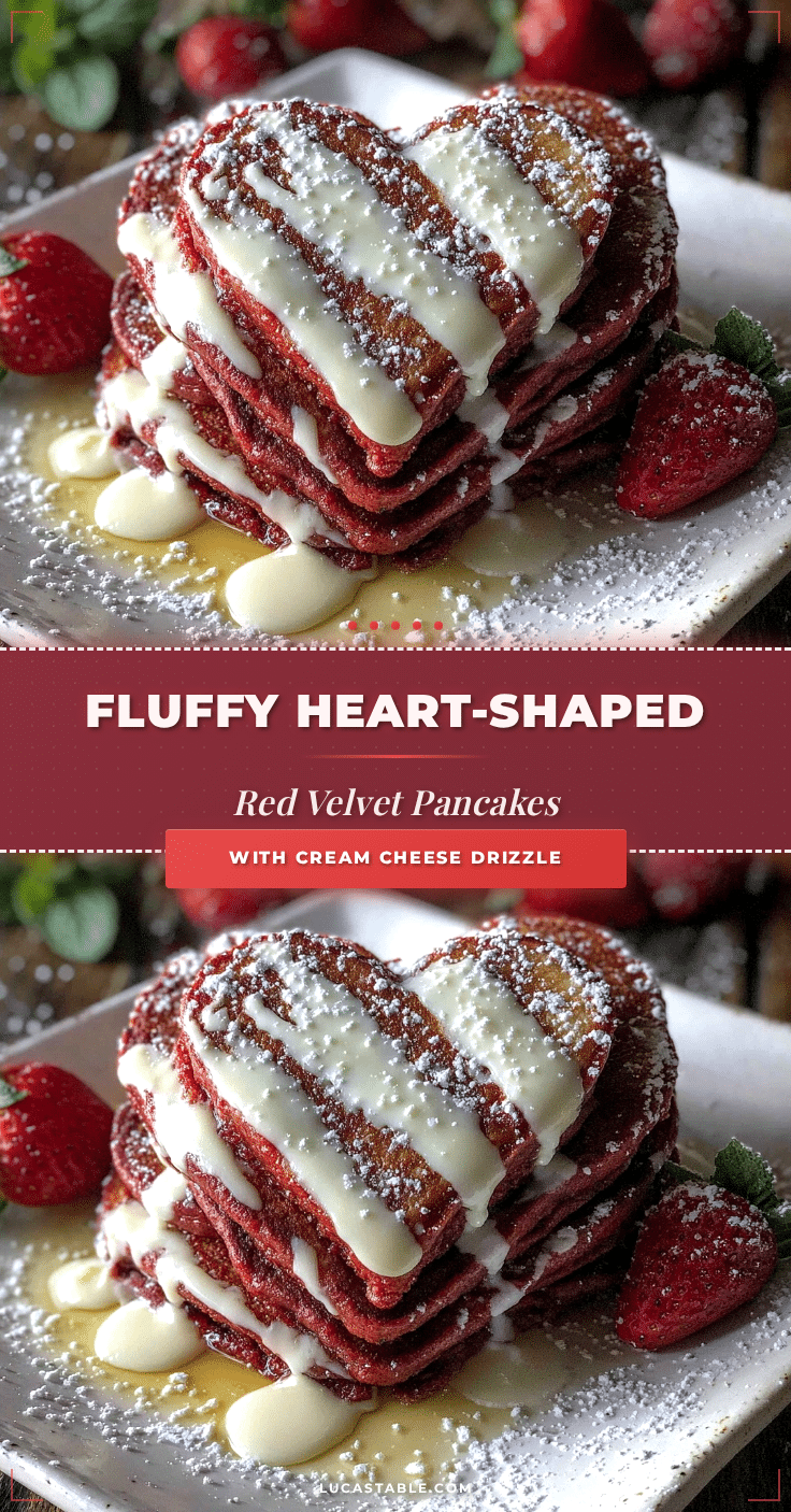 heart-shaped red velvet pancakes recipe
