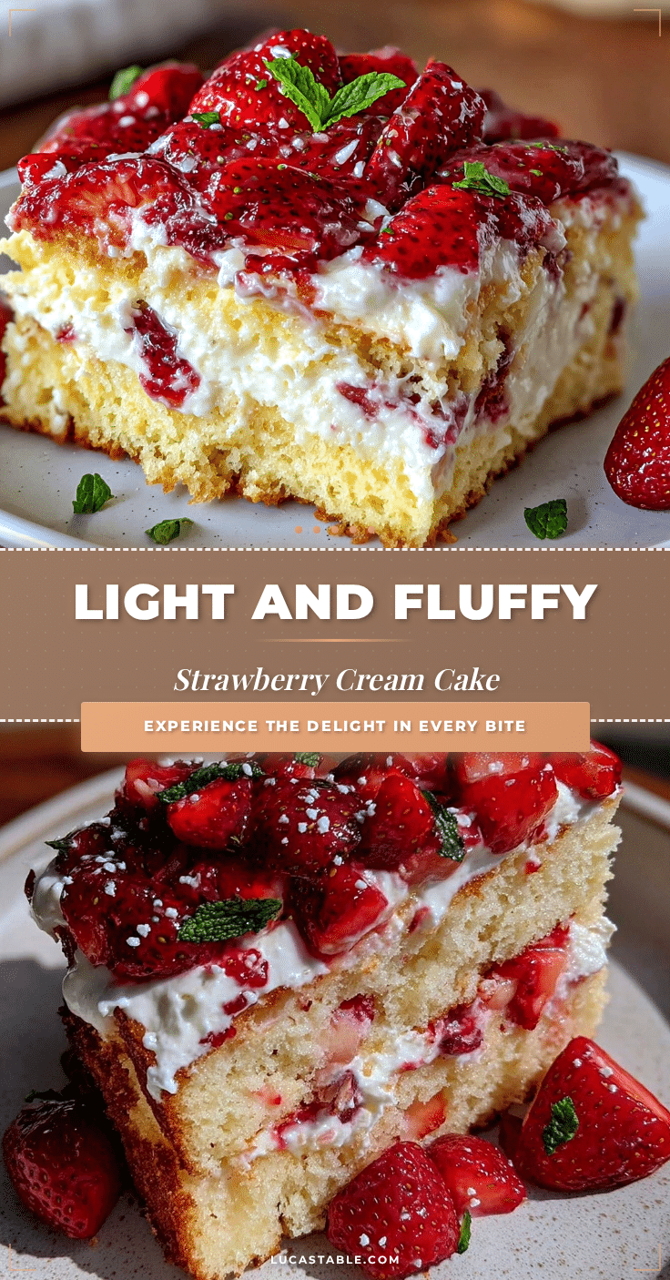 Light and Fluffy Strawberry Cream Cake recipe