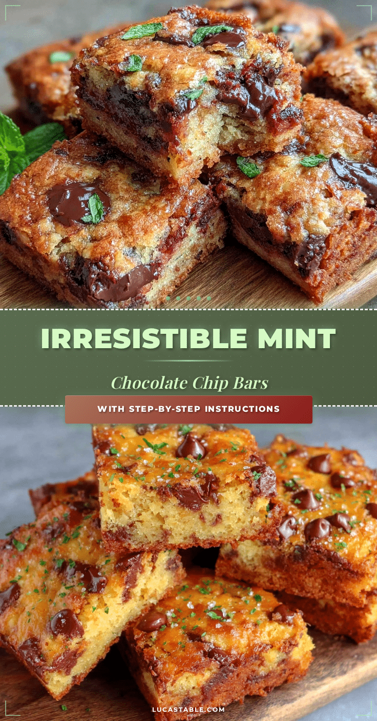 mint chocolate chip cookie bars recipe