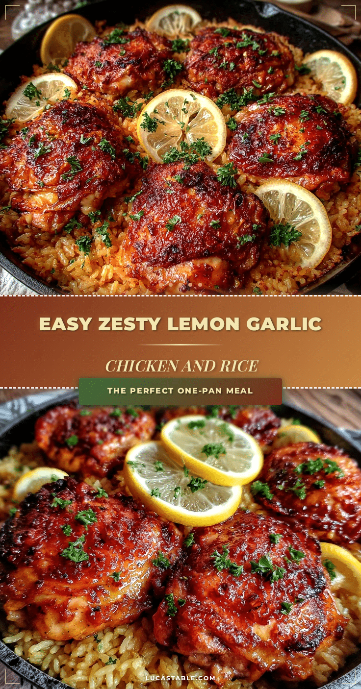 one-pan lemon garlic chicken and rice recipe