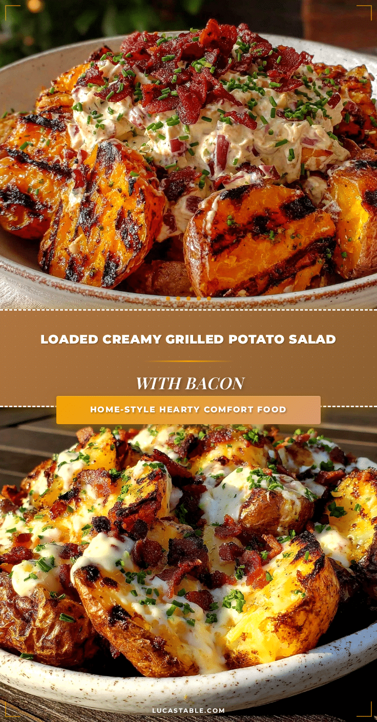 creamy loaded grilled potato salad recipe