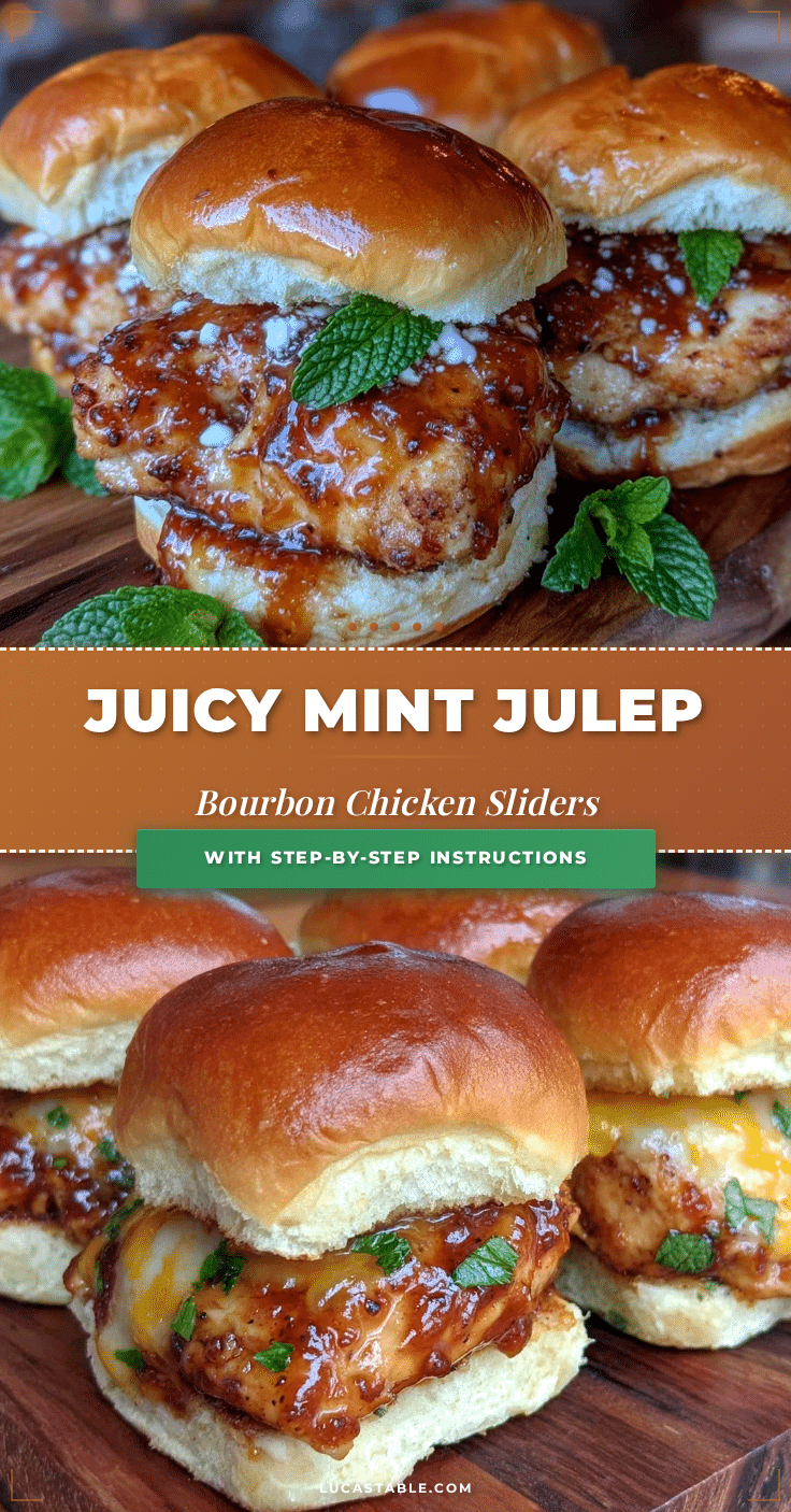 Mint Julep Bourbon Glazed Chicken Sliders recipe