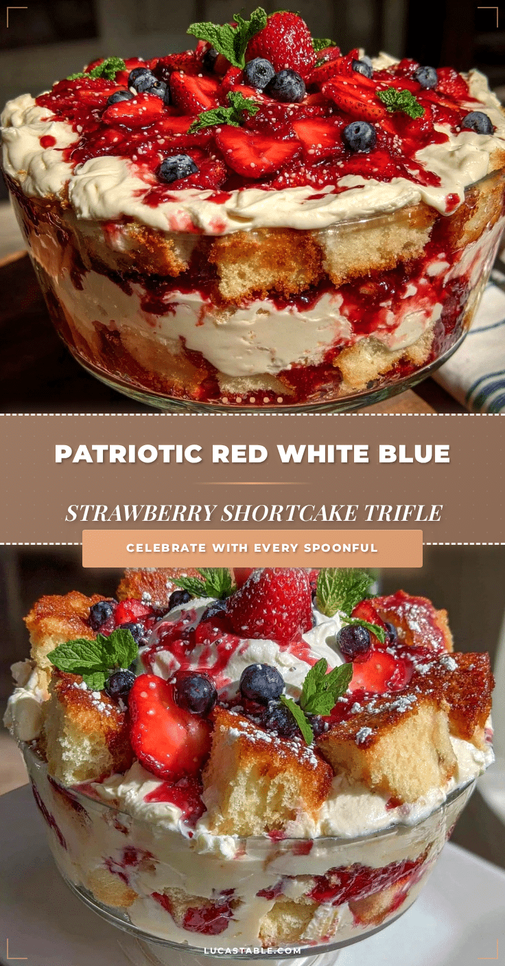 red white and blue strawberry shortcake trifle recipe