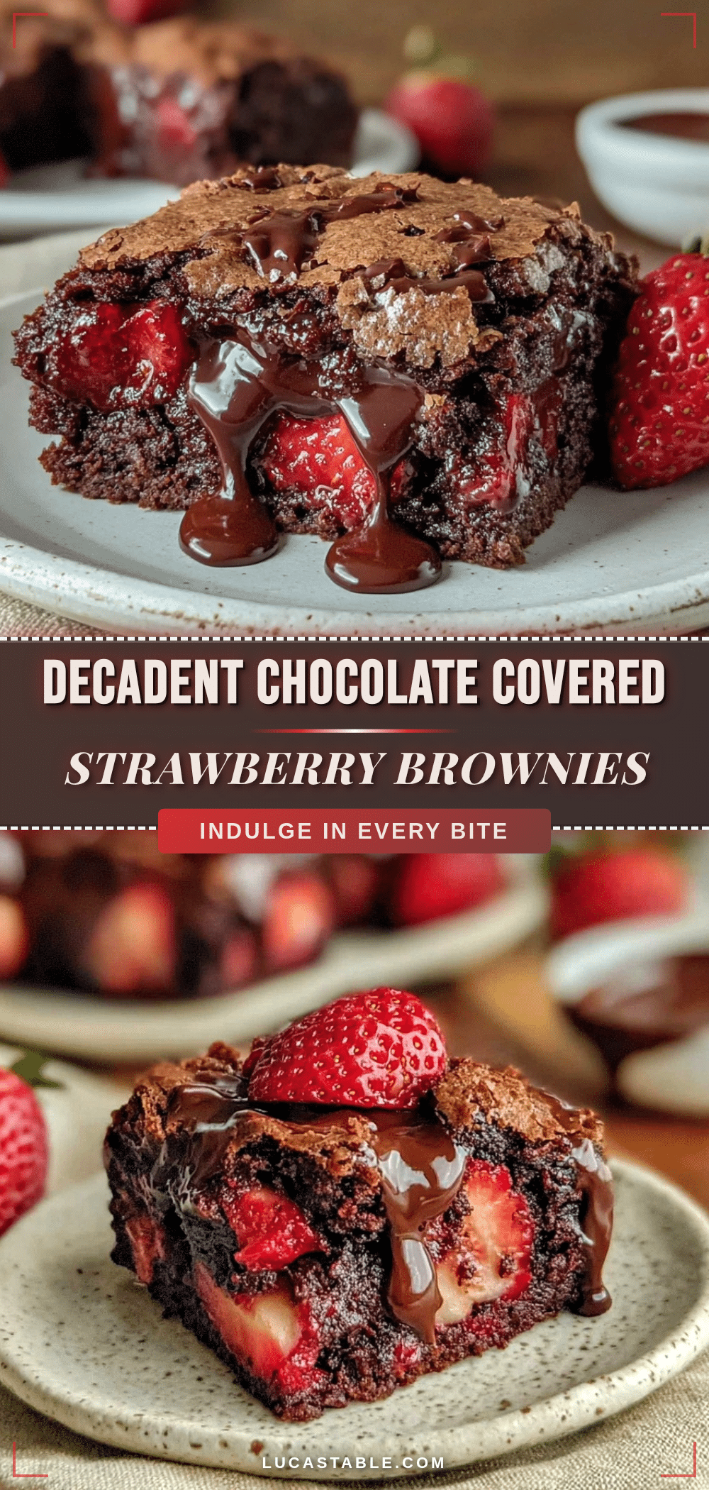 chocolate covered strawberry brownies recipe