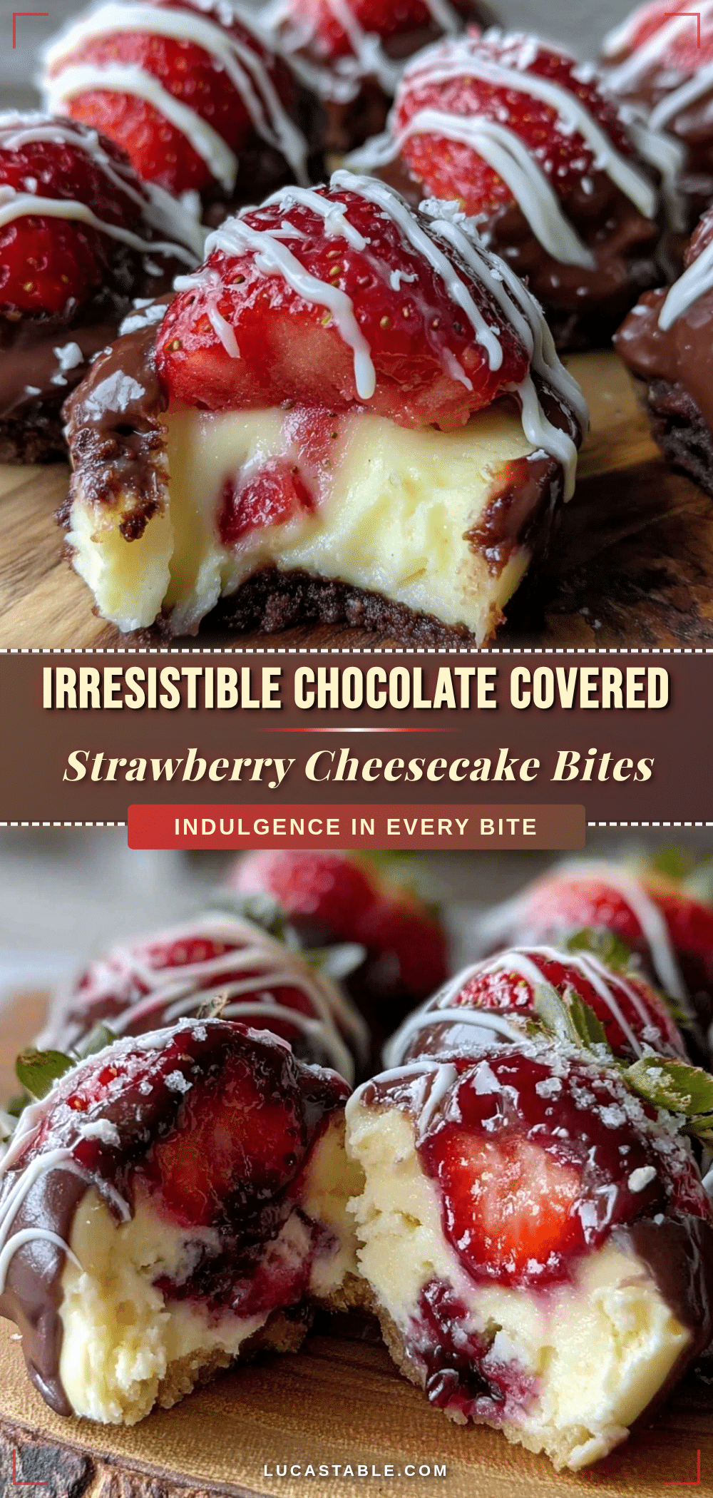 chocolate covered strawberry cheesecake bites recipe