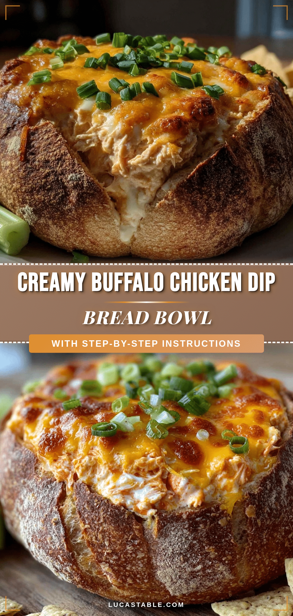 creamy buffalo chicken dip bread bowl recipe