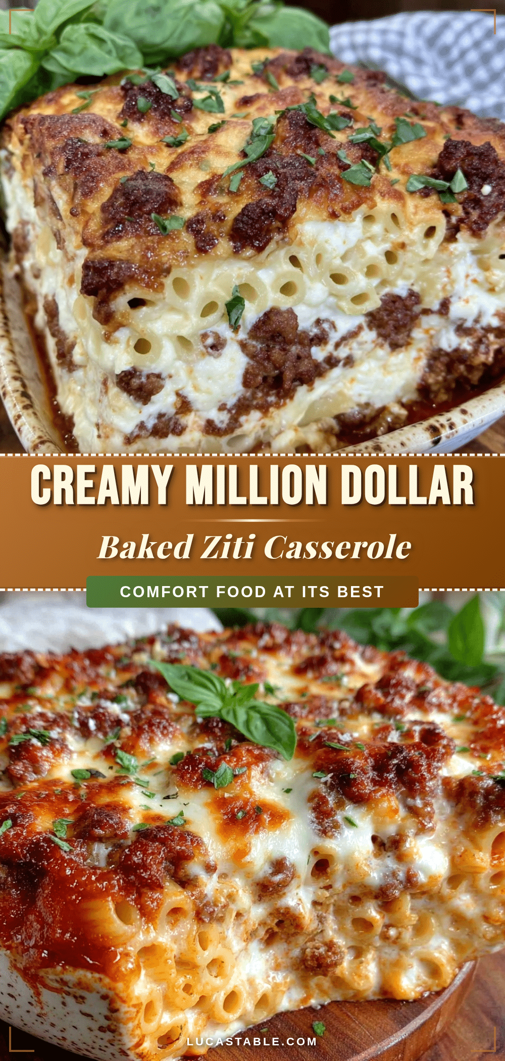 Creamy Million Dollar Baked Ziti Casserole recipe