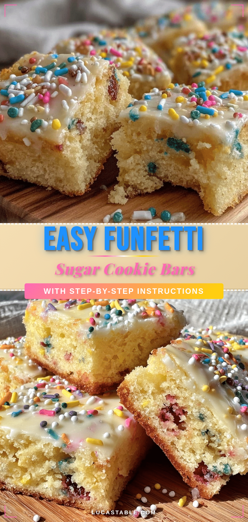 easy confetti sugar cookie bars recipe