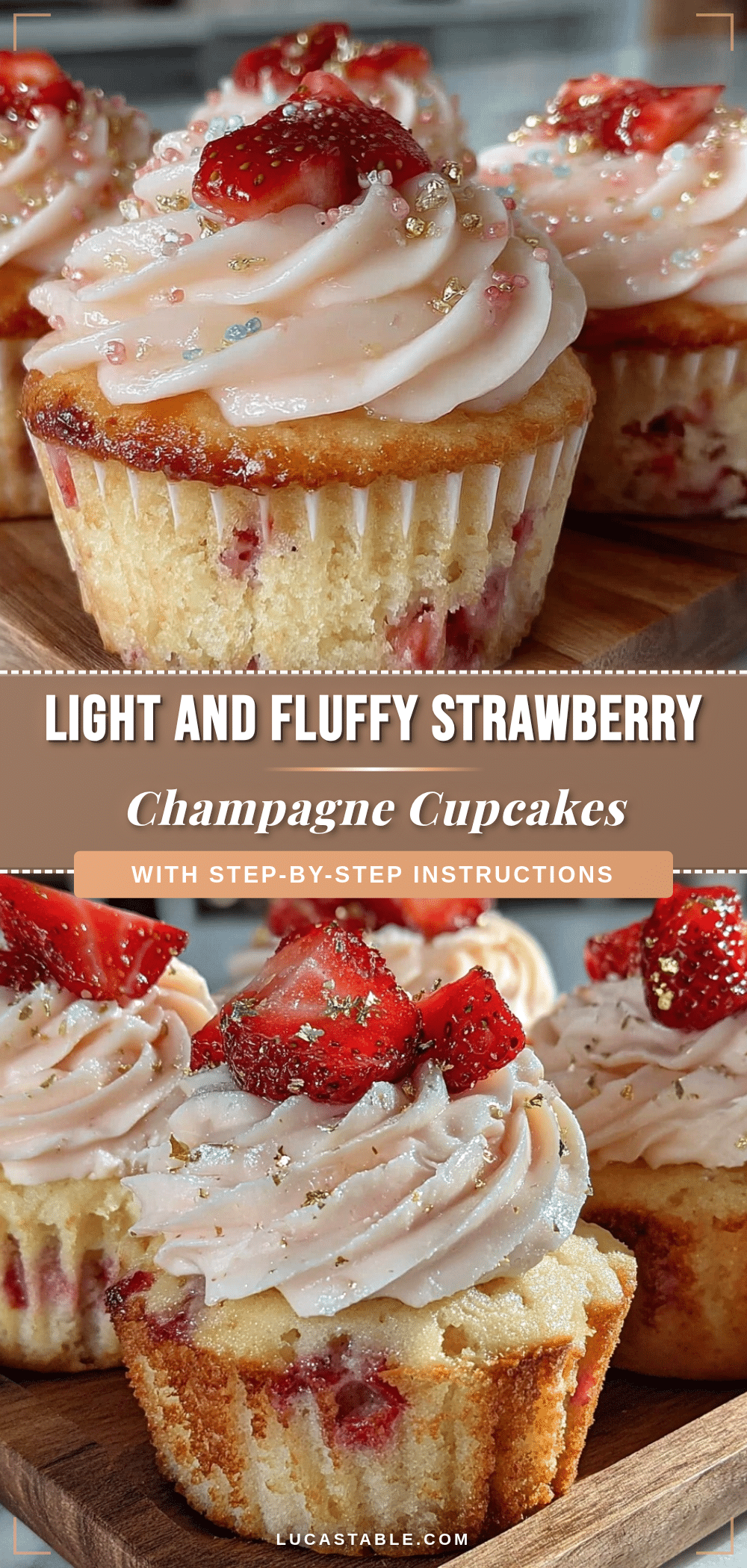 fluffy strawberry champagne cupcakes recipe