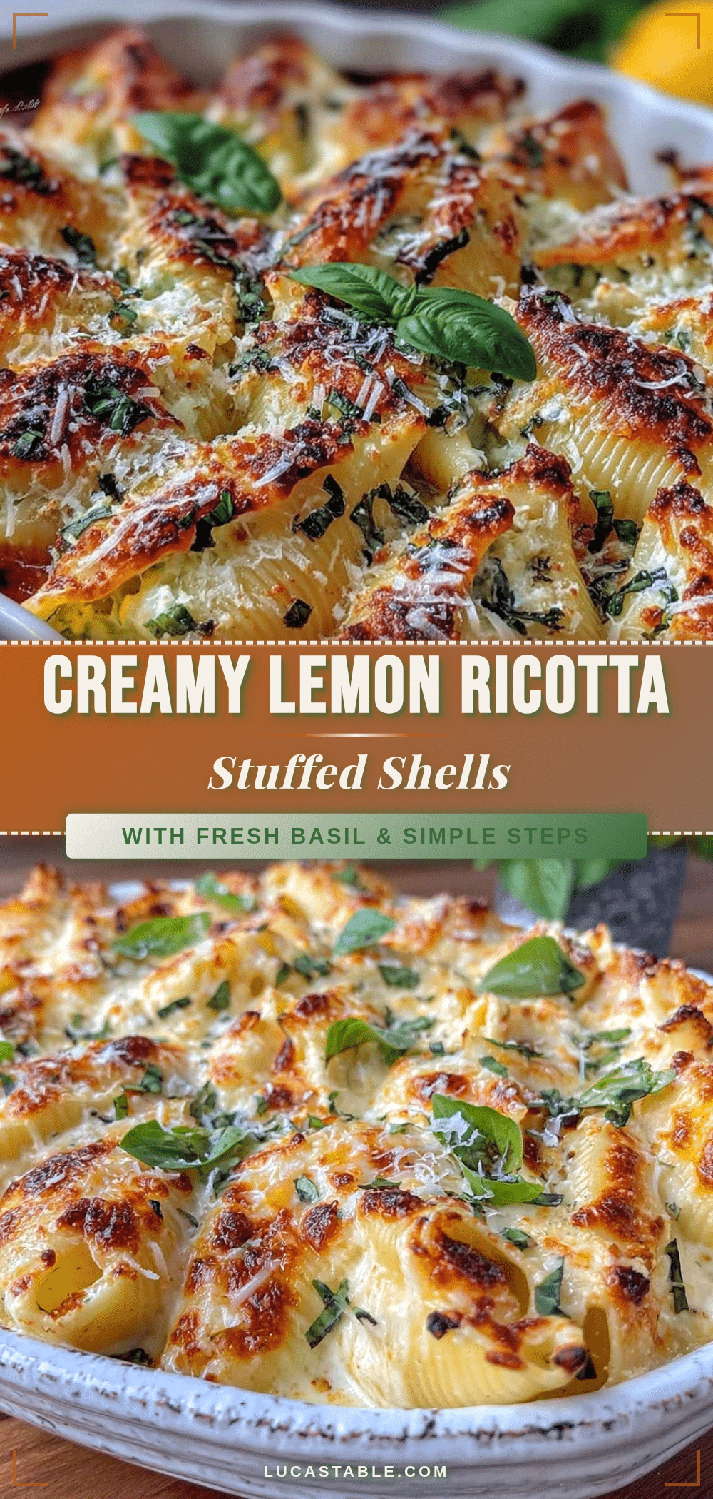 fresh lemon ricotta stuffed shells recipe