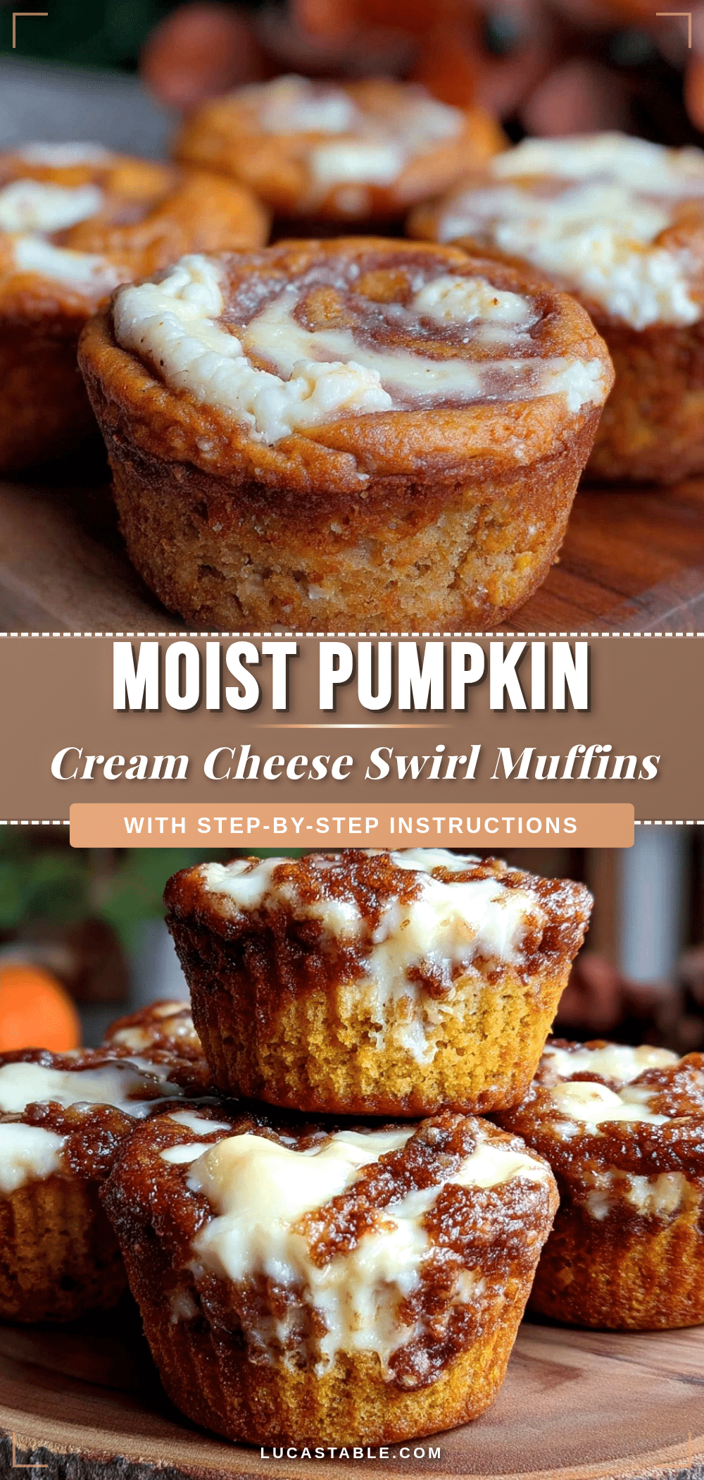 moist pumpkin cream cheese swirl muffins recipe
