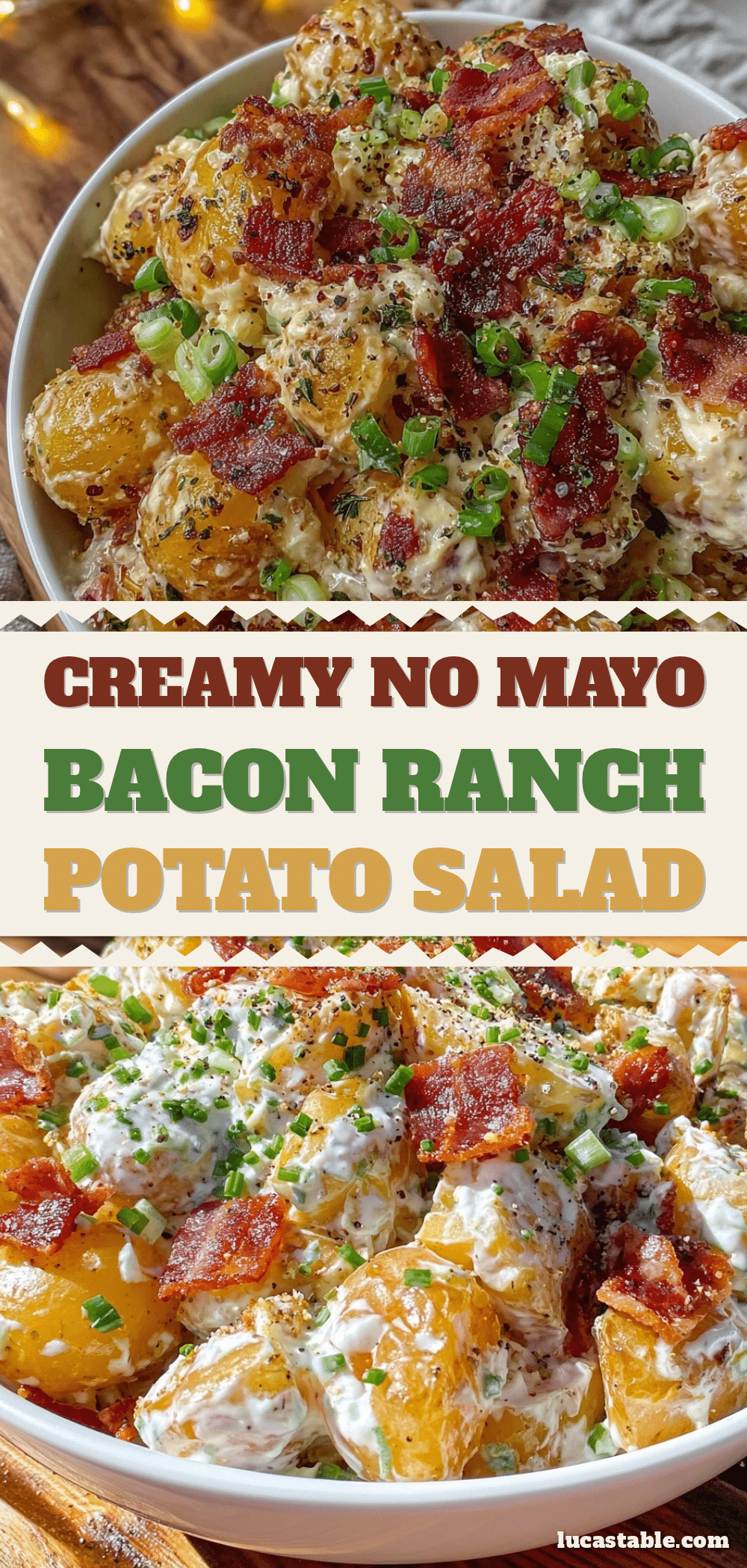 creamy bacon ranch potato salad without mayo recipe