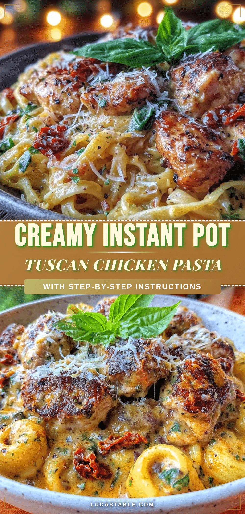 creamy instant pot tuscan chicken pasta recipe