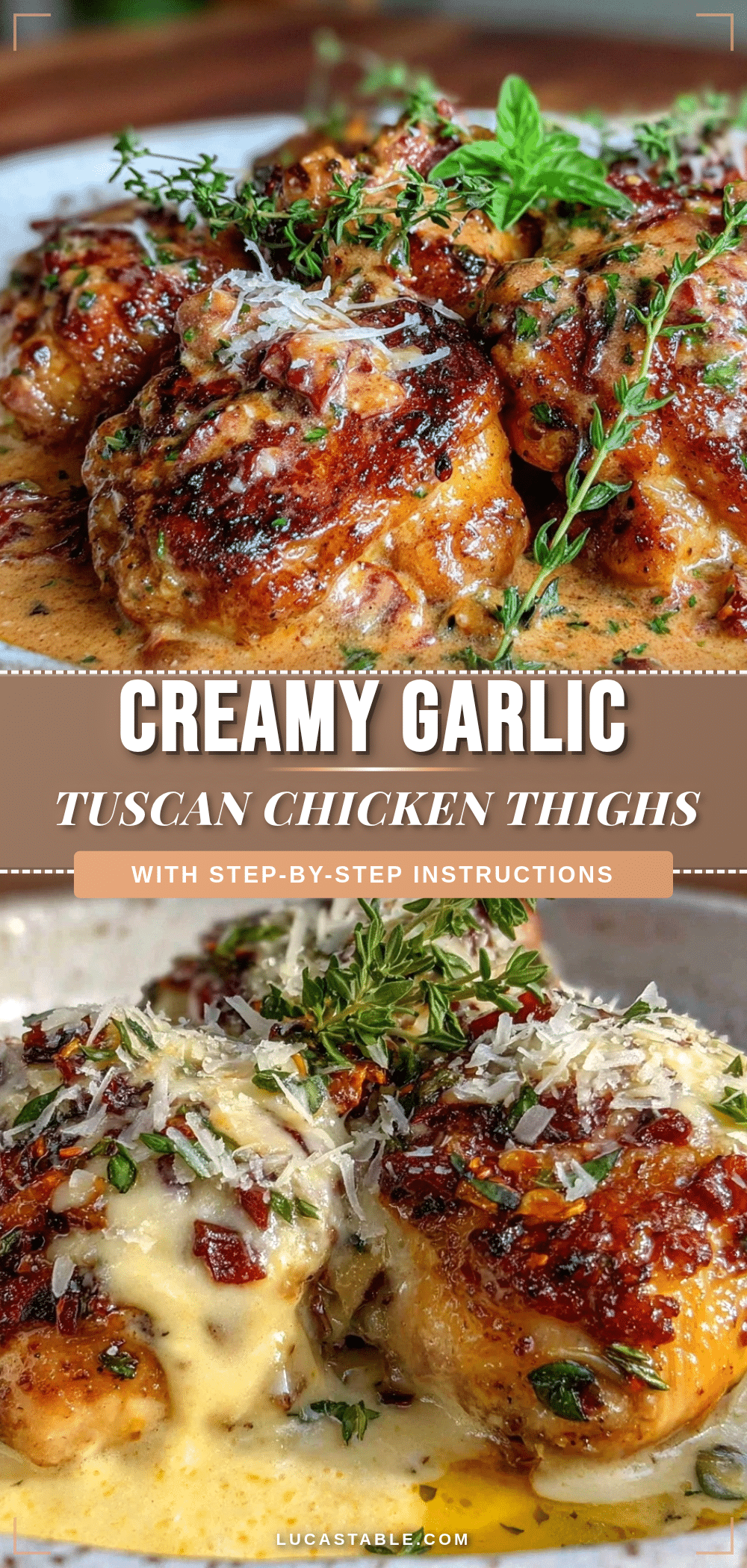 creamy tuscan garlic chicken thighs recipe