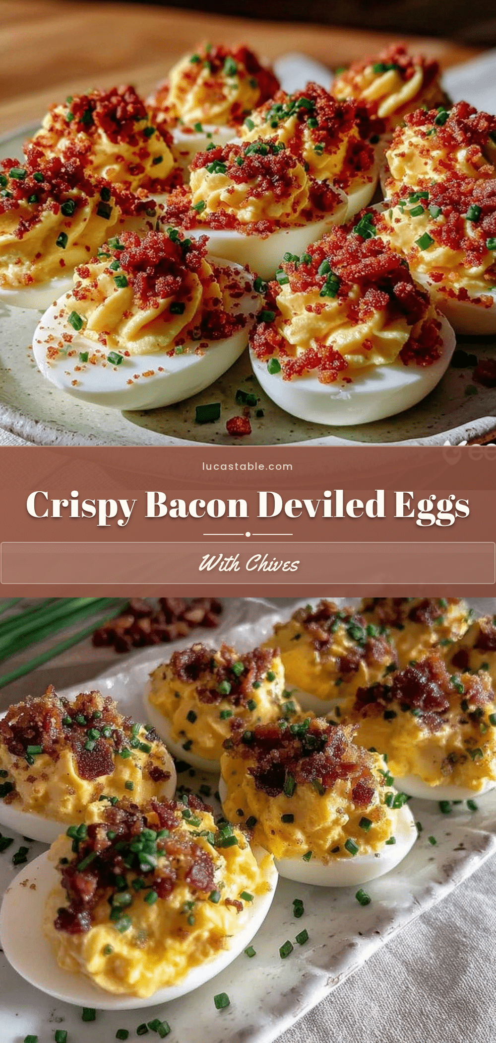 crispy deviled eggs with bacon and fresh chives recipe