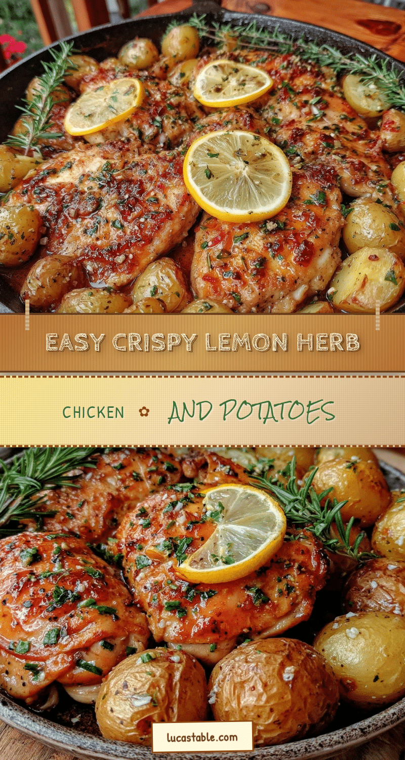 easy crispy one-pan lemon herb chicken and potatoes recipe