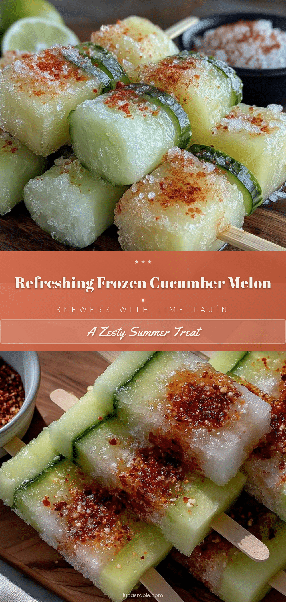 fresh frozen cucumber melon skewers recipe