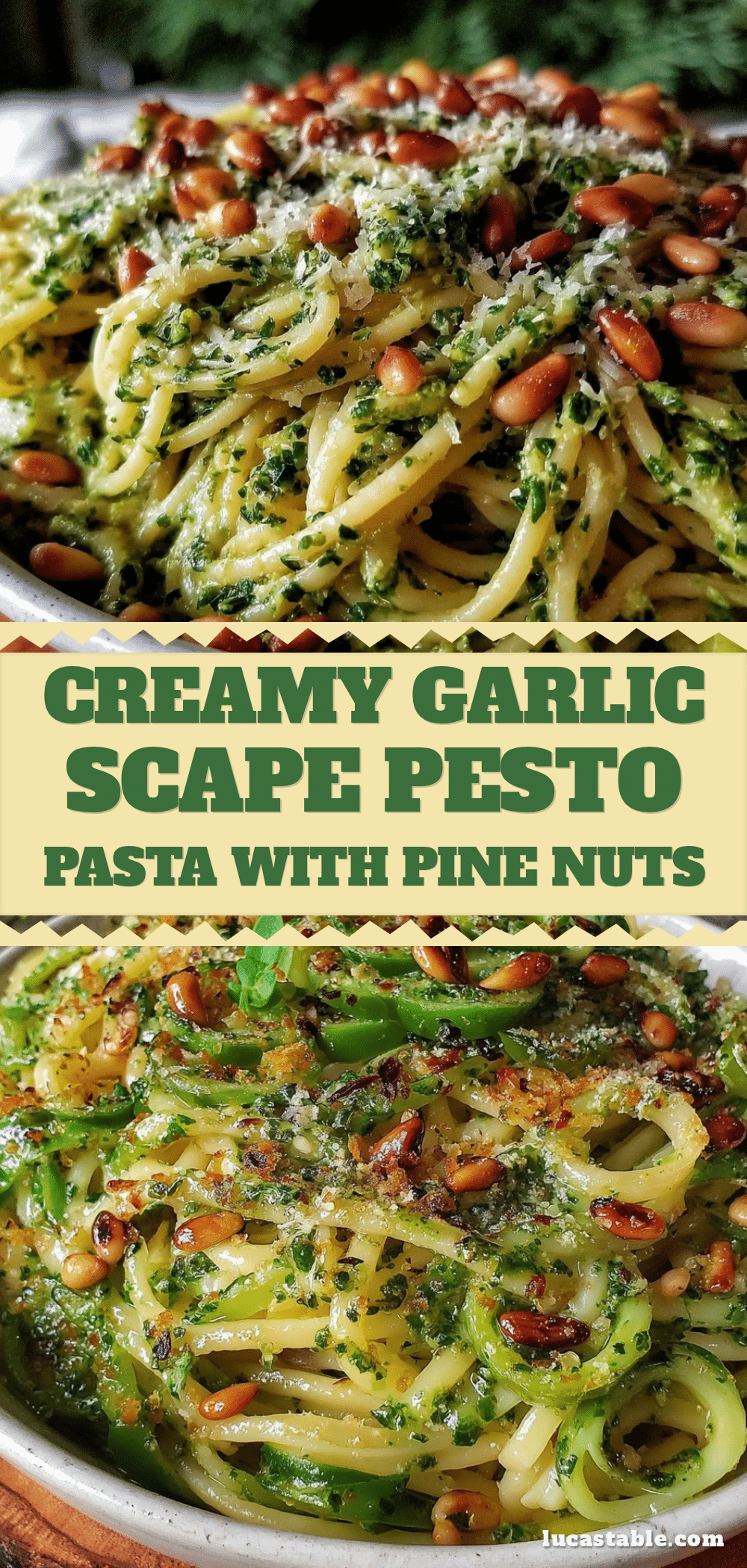 fresh garlic scape pesto pasta recipe