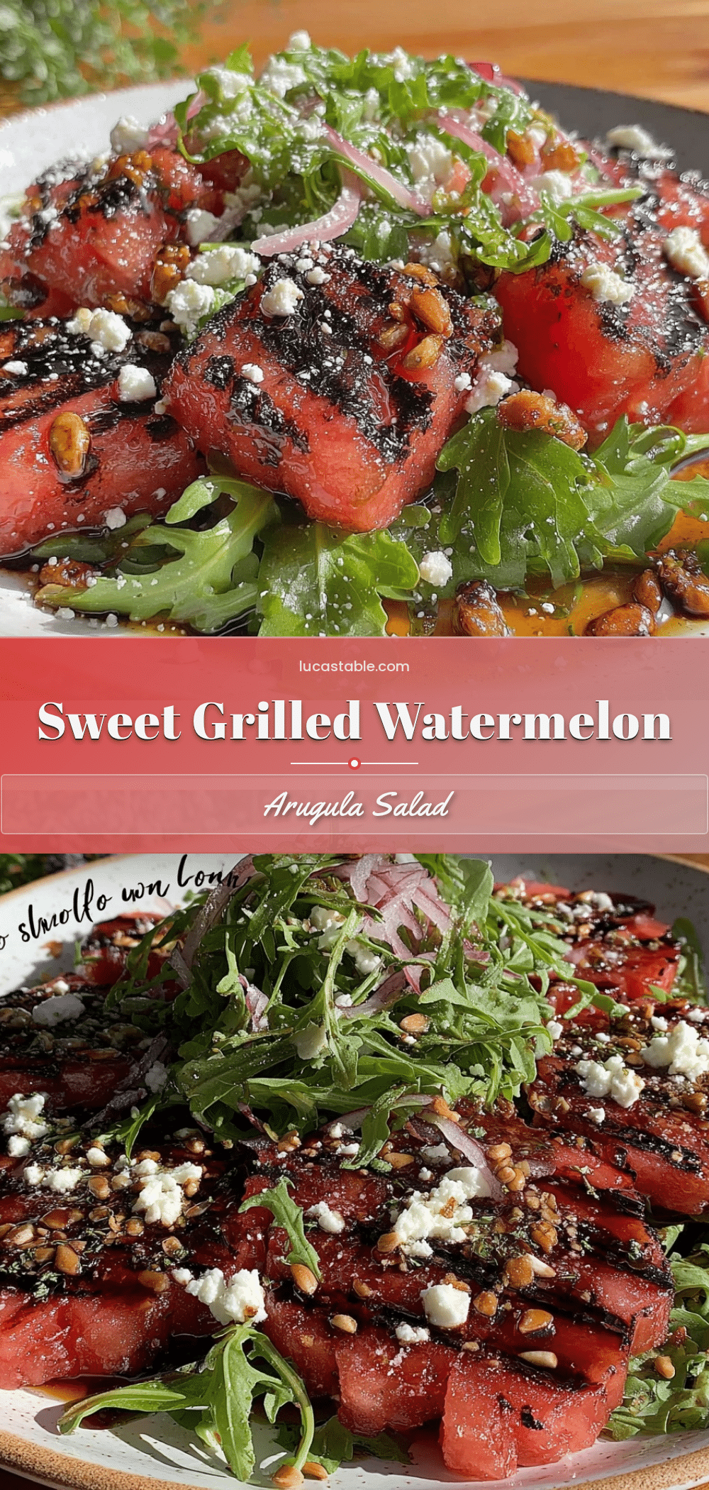 fresh grilled watermelon arugula salad recipe