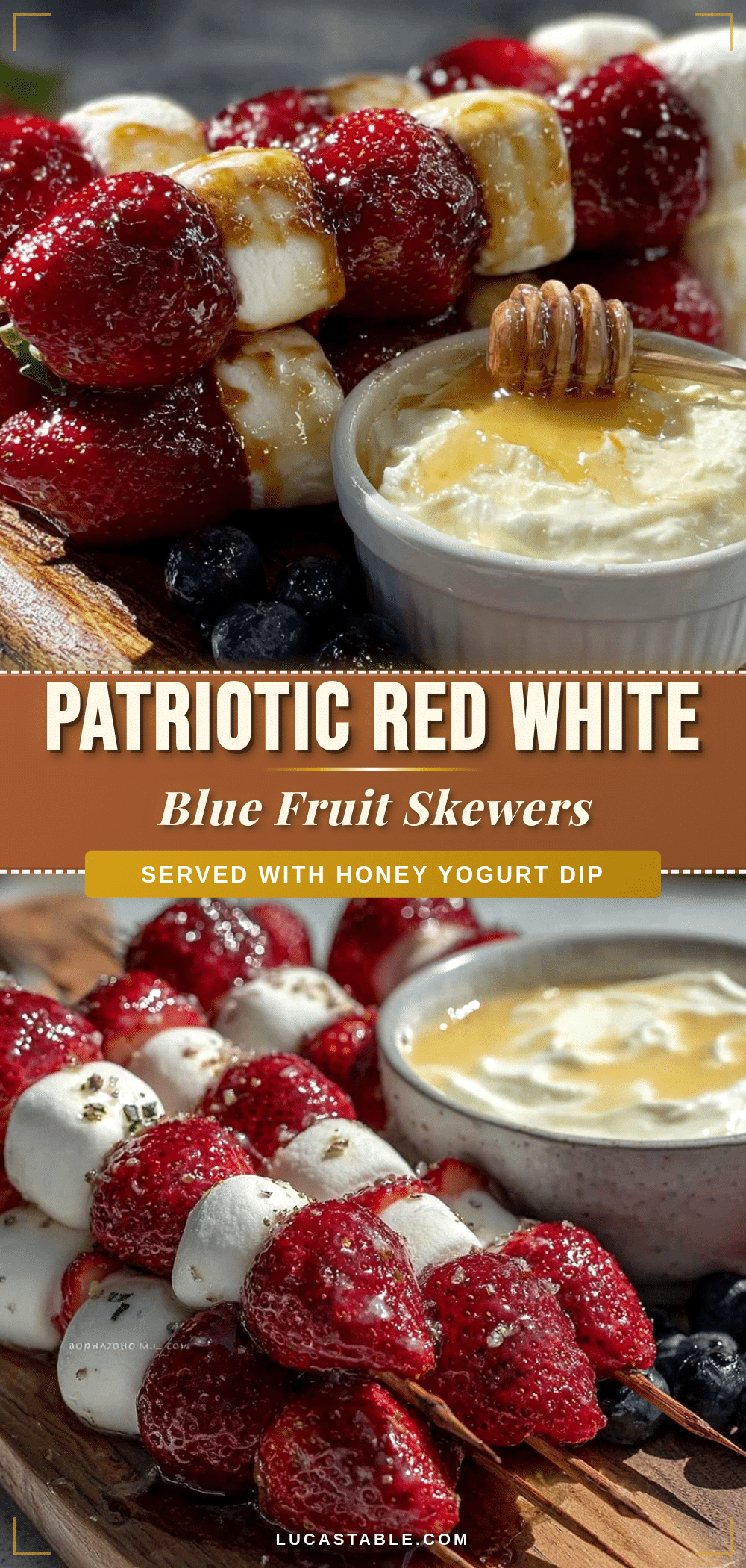 fresh red white and blue fruit skewers recipe