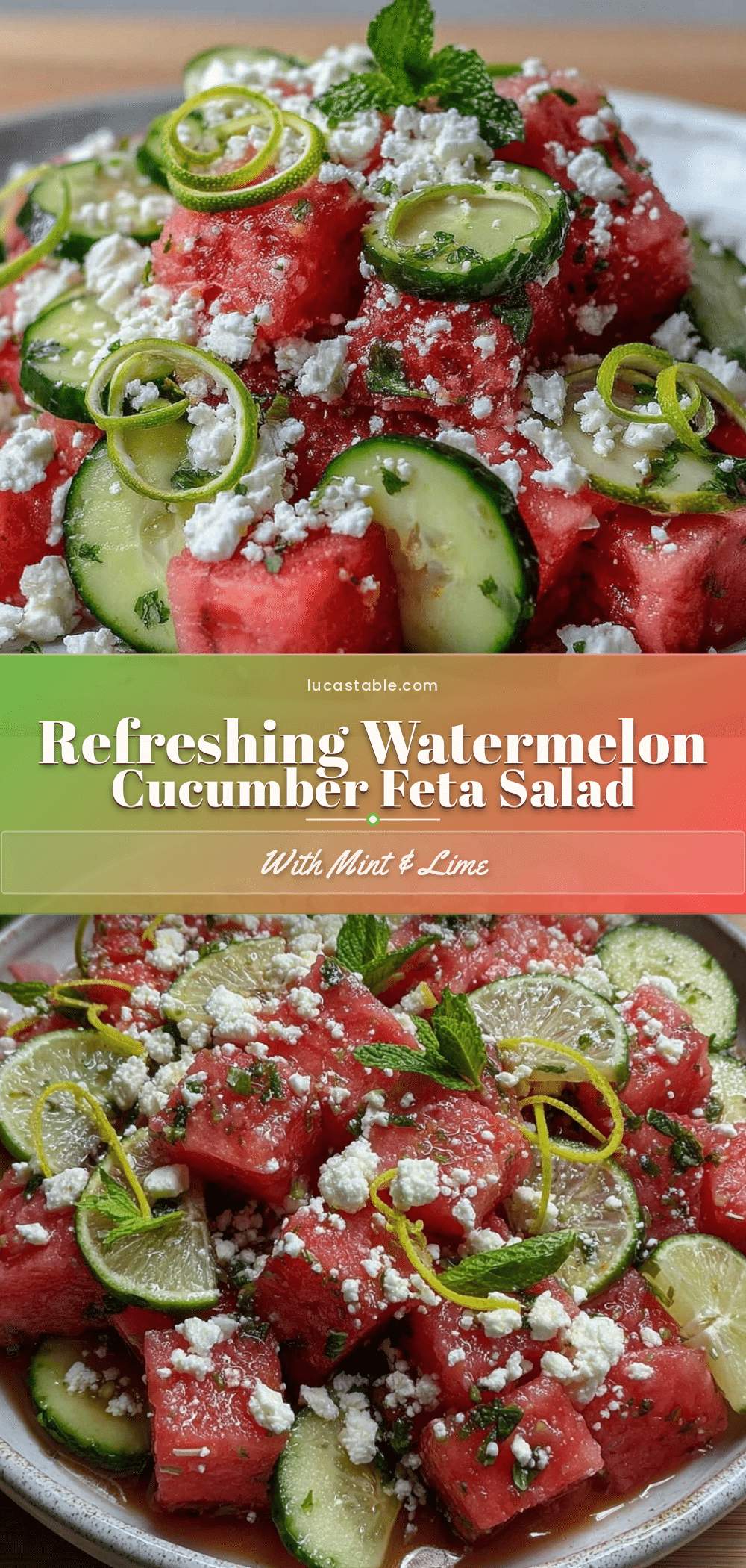 fresh watermelon cucumber feta salad recipe