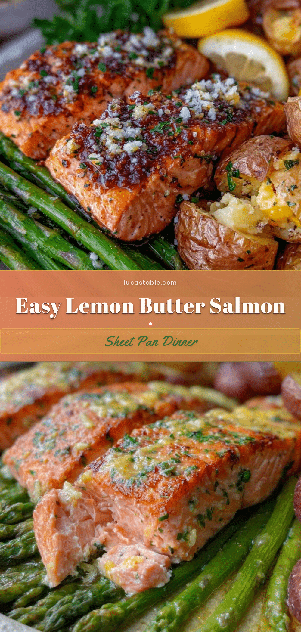 lemon butter salmon sheet pan dinner recipe