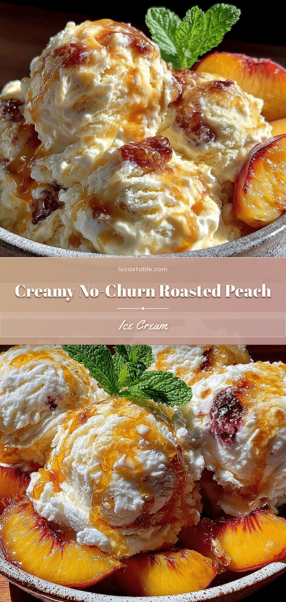 no-churn roasted peach ice cream recipe