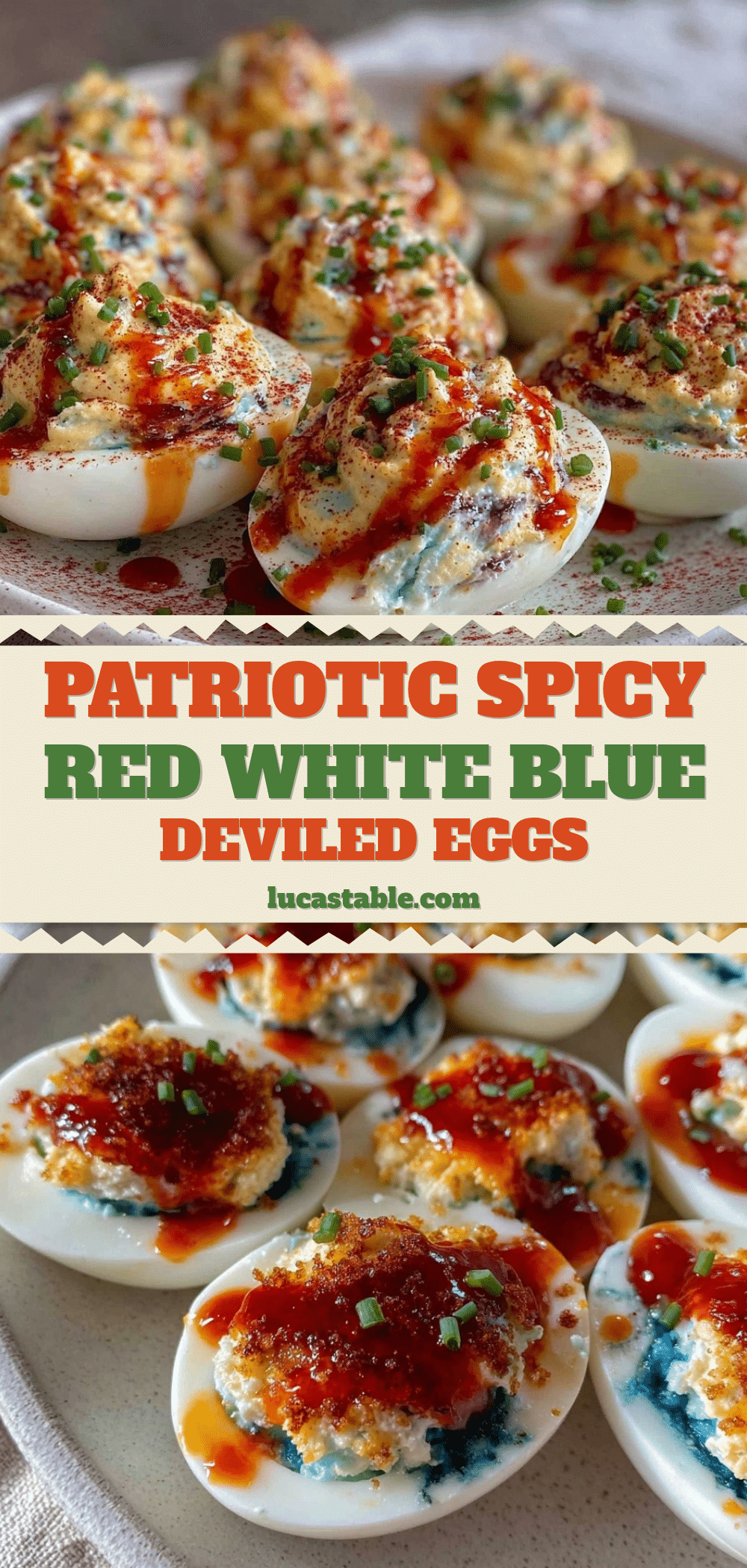 red white blue deviled eggs recipe