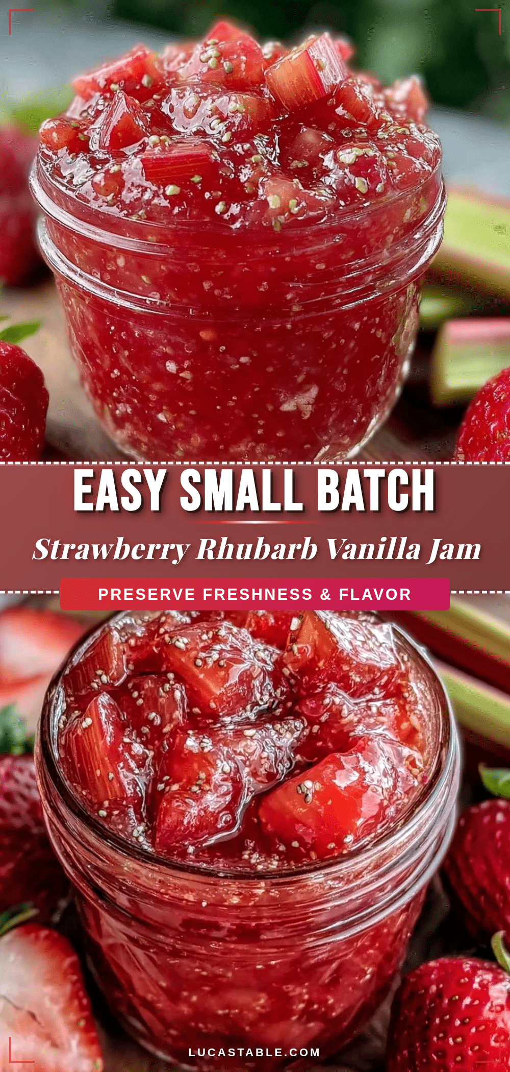 small batch strawberry rhubarb vanilla bean jam recipe