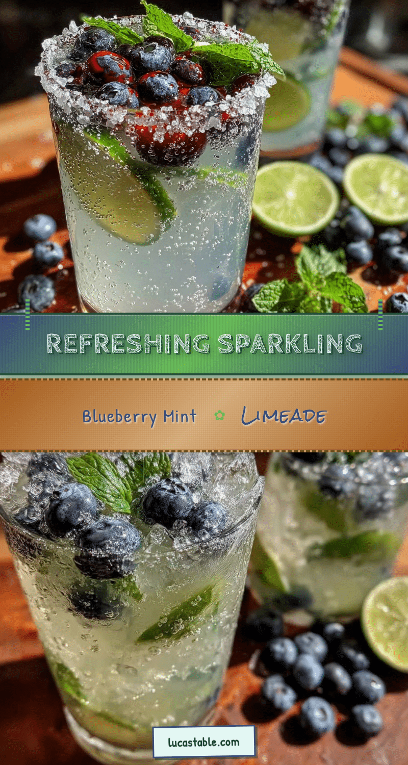 sparkling blueberry mint limeade mocktail recipe